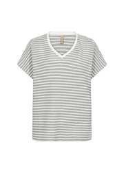 Soya Concept Pisa 1 Striped T-Shirt Grey