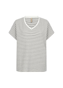 Soya Concept Pisa 1 Striped T-Shirt Grey