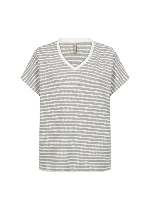 Soya Concept Pisa 1 Striped T-Shirt Grey