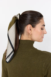 Soya Concept Viva 1 Scarf Dark Olive Print