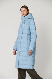 Tanta Glaze Long Puffer Coat Ashley Blue