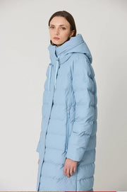 Tanta Glaze Long Puffer Coat Ashley Blue