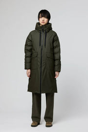Tanta Rime Long Puffer Coat Khaki