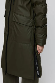 Tanta Rime Long Puffer Coat Khaki
