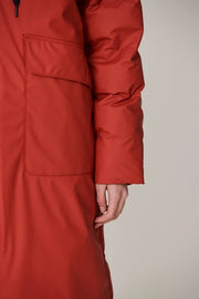Tanta Rime Long Puffer Coat Red Ochre