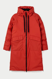 Tanta Rime Long Puffer Coat Red Ochre