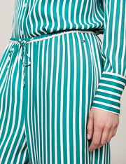 Wide Leg Striped Pull-On Trousers