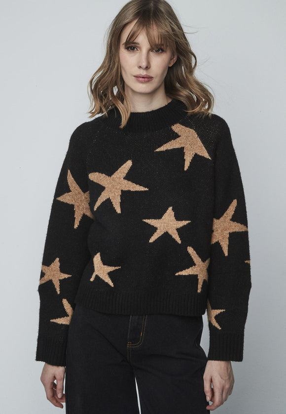 Unique Unlimited Knit Star Jumper Black