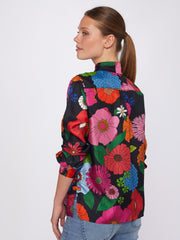 Vilagallo Irina Maxi Flower Silk Shirt