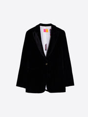 Vilagallo Sophia Black Velvet Jacket