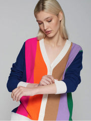 Vilagallo Alina Multi-colour Striped Knit Cardigan