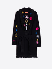 Vilagallo Beatriz Rodeo Black Knitted Cardi With Embroidered Details