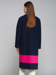 Vilagallo Siena Wool Blend Coat Navy/Pink