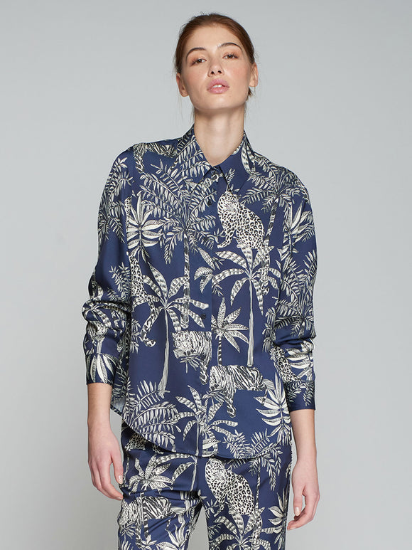 Vilagallo Mafalda Shirt Navy Print