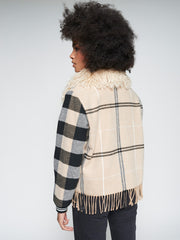 Vilagallo Jacket Check Pattern Camel/Black