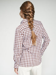 Vilagallo Isa Shirt Gingham Pattern Brown/White