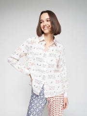 Vilagallo Shirt With Letters & Cherries Motifs