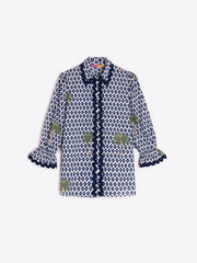 Vilagallo Ikat Shirt Palm Tree Print