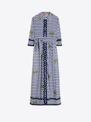 Vilagallo Brenda Dress Ikat Palm Print