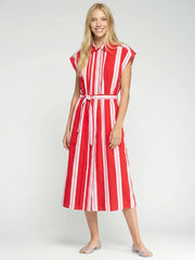 Vilagallo Red Striped Dress