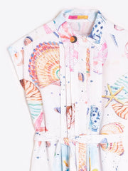 Vilagallo Shirt Dress With Beach Motifs