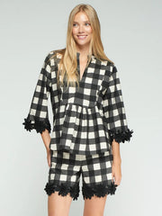 Vilagallo Valerie Shirt Black Gingham