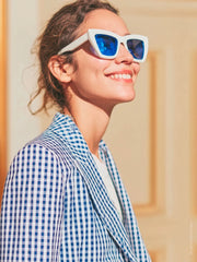 Vilagallo Hillary Jacket Blue Gingham