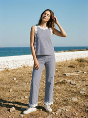 Vilagallo Nuria Blue Gingham Pants