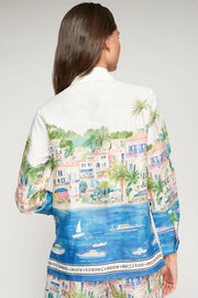 Vilagallo Linen Shirt Puerto Banus Print