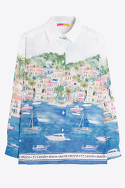 Vilagallo Linen Shirt Puerto Banus Print