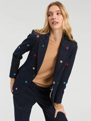 Vilagallo Heather Jacket With Star Embroidery Navy