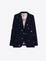 Vilagallo Heather Jacket With Star Embroidery Navy