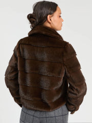 Vilagallo Faux Fur Jacket Dark Brown
