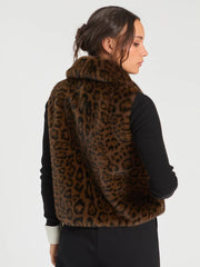 Vilagallo Faux Fur Vest Animal Print