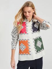 Vilagallo Tea Shirt Multi Geo Print