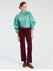 Vilagallo Velvet Trousers Burgundy