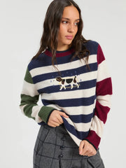 Vilagallo Knit Jumper With Dog Embroidery