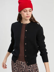 Vilagallo 2-Tone Knit Cardigan Brown/Black
