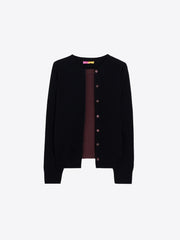 Vilagallo 2-Tone Knit Cardigan Brown/Black