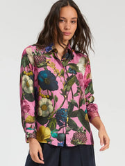 Vilagallo Tea Silk Floral Shirt