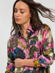 Vilagallo Tea Silk Floral Shirt