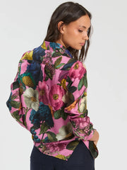 Vilagallo Tea Silk Floral Shirt