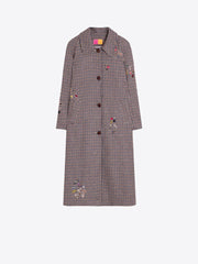 Vilagallo Hailey Houndstooth Coat With Embroidery