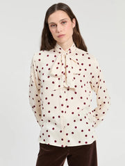 Vilagallo Polka Dot Blouse With Tie
