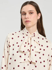 Vilagallo Polka Dot Blouse With Tie