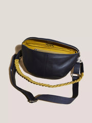 White Stuff Sebby Leather Sling Bag Dark Navy