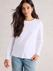 White Stuff Clara Long Sleeve Tee Bril White
