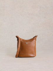 White Stuff Mini Fern Leather Crossbody Mid Tan