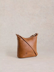 White Stuff Mini Fern Leather Crossbody Mid Tan