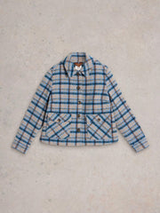 White Stuff Amelia Check Jacket Blue MLT